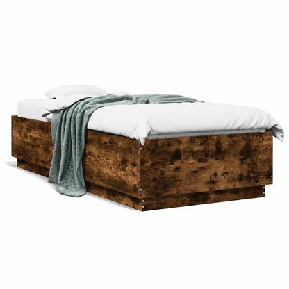 Bed Frame without Mattress Smoked Oak 100x200 cm