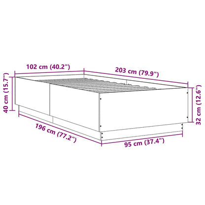 Bed Frame without Mattress Smoked Oak 100x200 cm