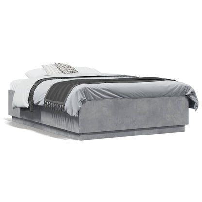 Bed Frame without Mattress Concrete Grey 120x190 cm Small Double