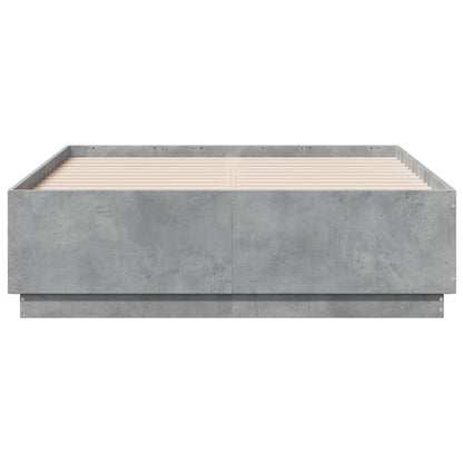 Bed Frame without Mattress Concrete Grey 120x190 cm Small Double