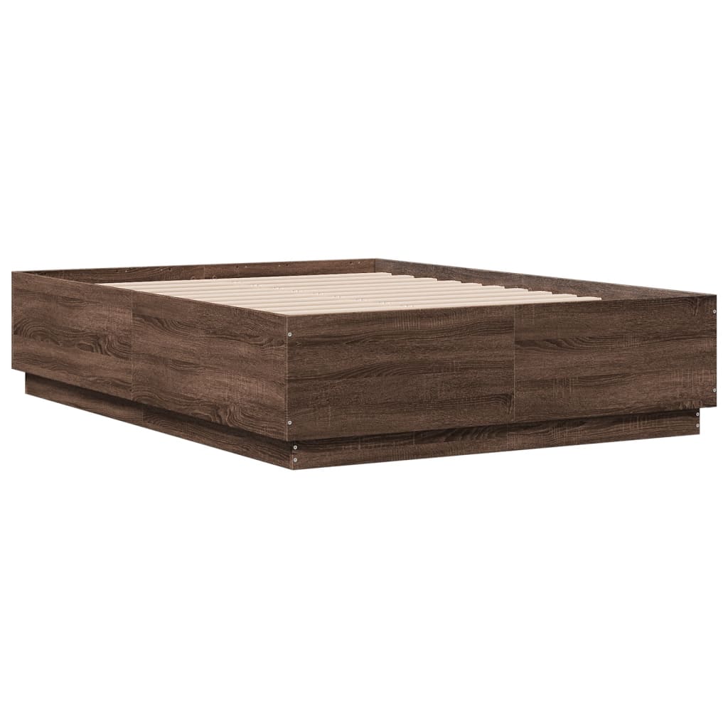 Bed Frame without Mattress Brown Oak 120x190 cm Small Double