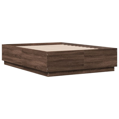 Bed Frame without Mattress Brown Oak 120x190 cm Small Double