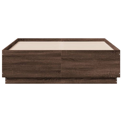 Bed Frame without Mattress Brown Oak 120x190 cm Small Double