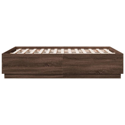 Bed Frame without Mattress Brown Oak 120x190 cm Small Double