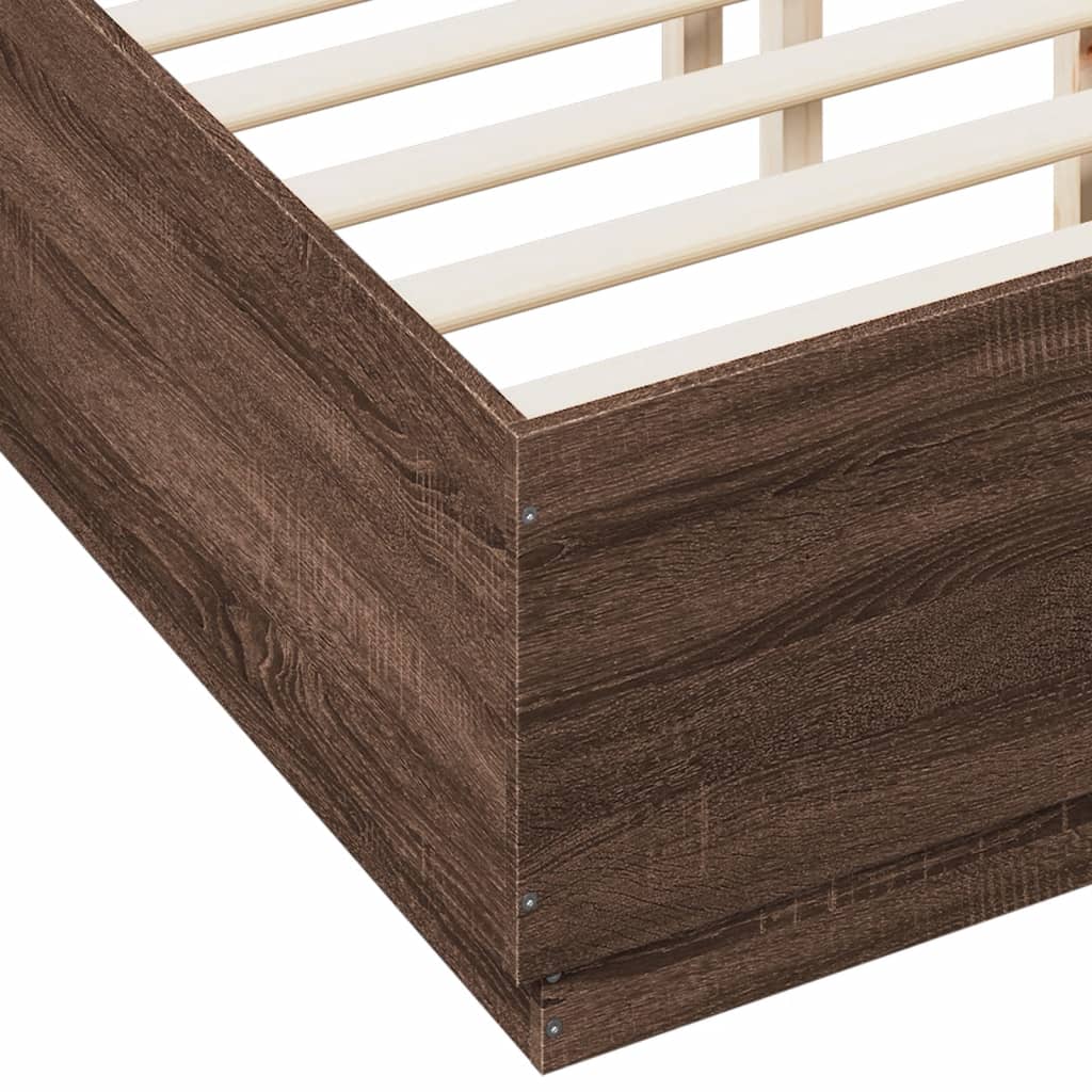 Bed Frame without Mattress Brown Oak 120x190 cm Small Double