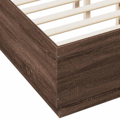 Bed Frame without Mattress Brown Oak 120x190 cm Small Double
