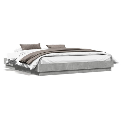 Bed Frame without Mattress Concrete Grey 180x200 cm Super King