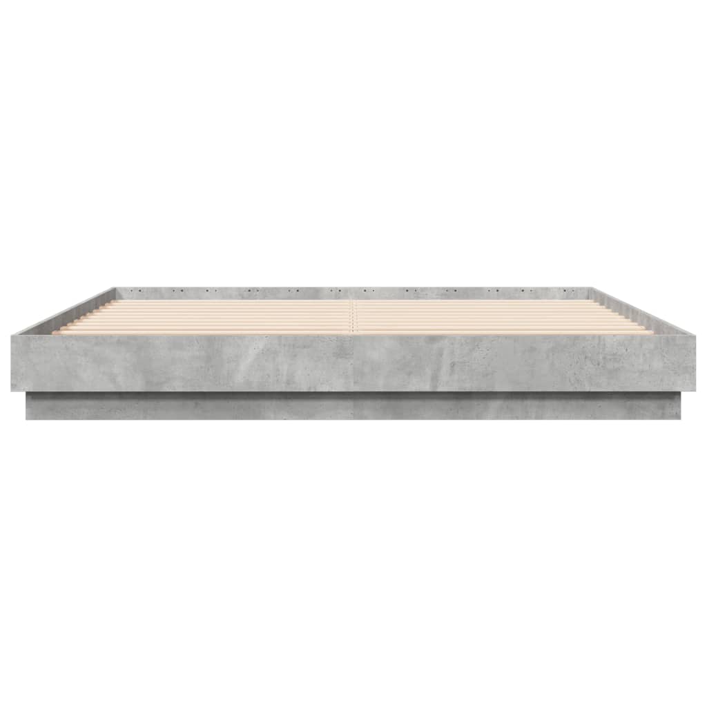Bed Frame without Mattress Concrete Grey 180x200 cm Super King