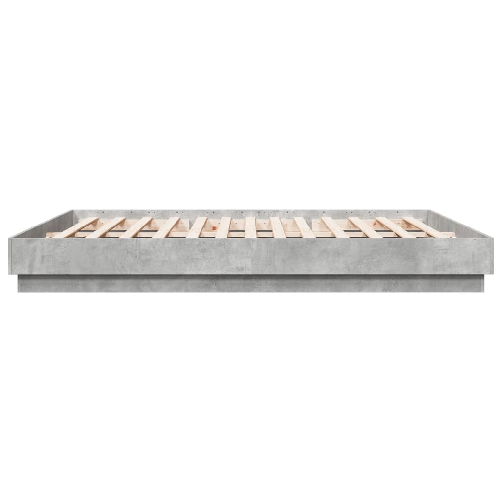 Bed Frame without Mattress Concrete Grey 180x200 cm Super King