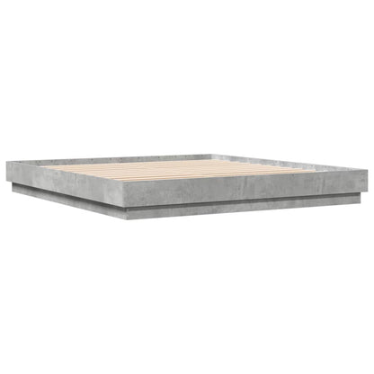 Bed Frame without Mattress Concrete Grey 180x200 cm Super King