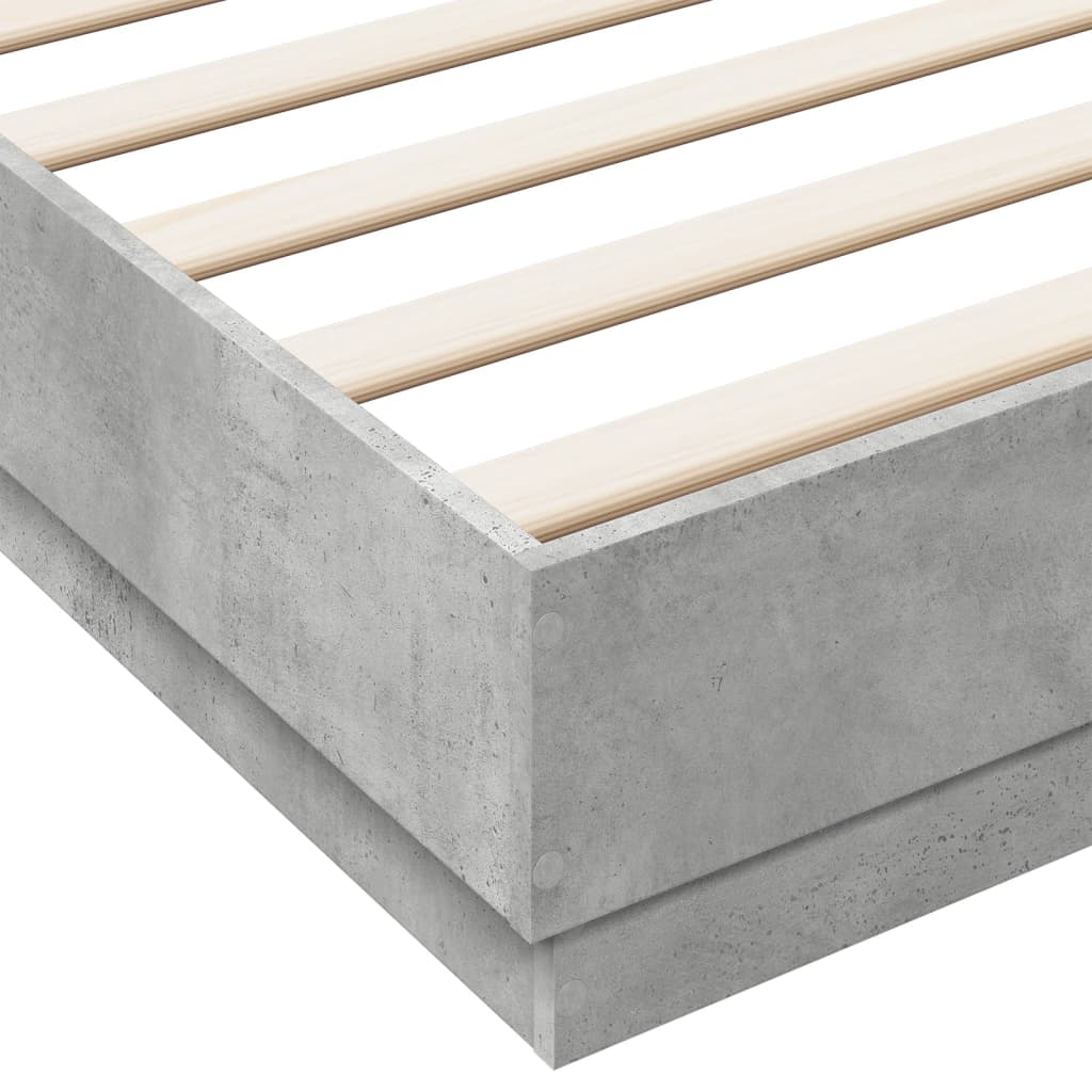 Bed Frame without Mattress Concrete Grey 180x200 cm Super King