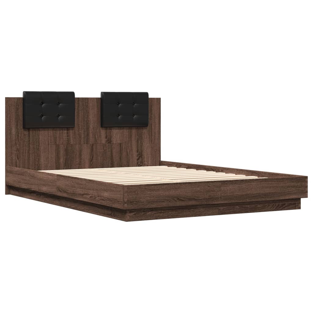 Bed Frame without Mattress Brown Oak 120x200 cm