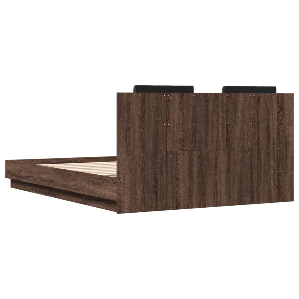 Bed Frame without Mattress Brown Oak 120x200 cm
