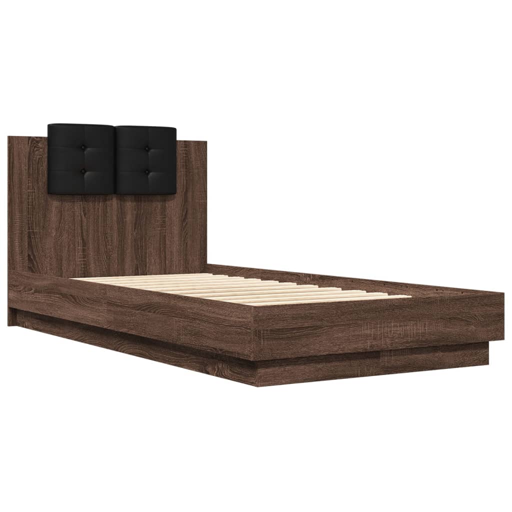 Bed Frame without Mattress Brown Oak 90x190 cm Single