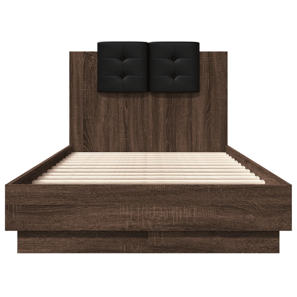 Bed Frame without Mattress Brown Oak 90x190 cm Single