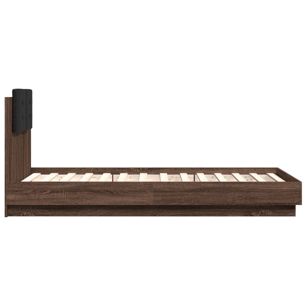 Bed Frame without Mattress Brown Oak 90x190 cm Single