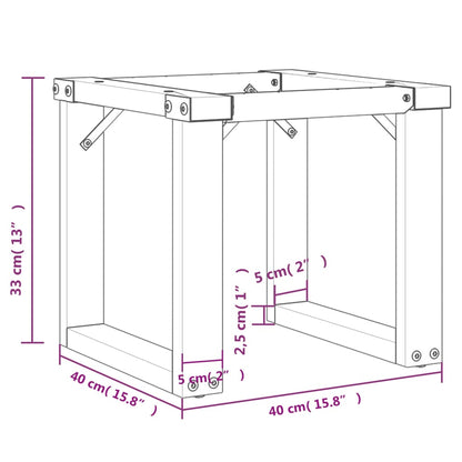 Steel O-Frame Coffee Table Legs 40x40x33 cm – Sleek & Durable Design