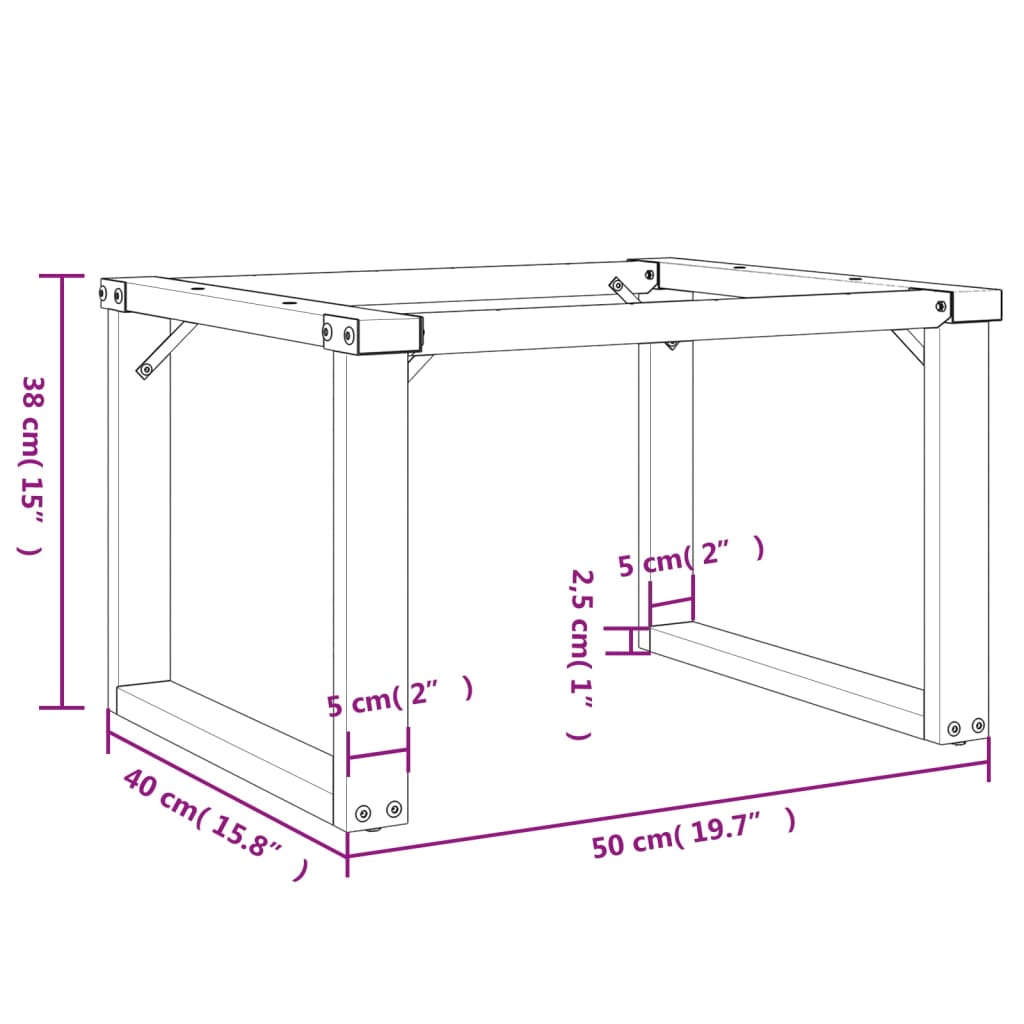 Steel O-Frame Coffee Table Legs 50x40x38 cm - Sleek & Durable Design