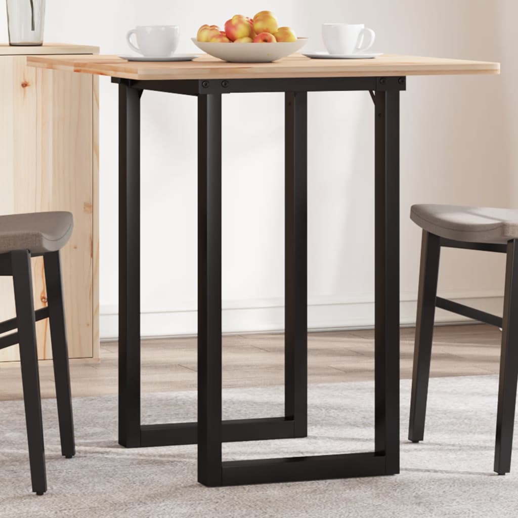 Sturdy Steel O-Frame Dining Table Legs, 60x40x73 cm, Black Finish