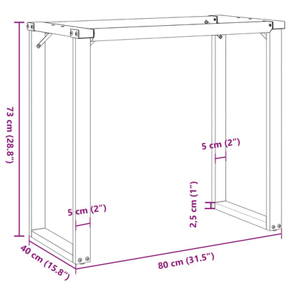 Sleek Steel O-Frame Dining Table Legs 80x40x73 cm
