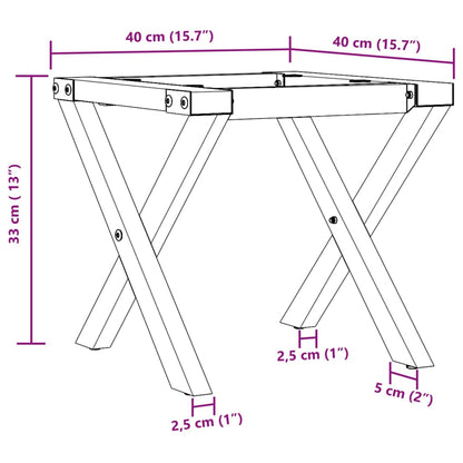 X-Frame Steel Coffee Table Legs 40x40x33 cm - Durable & Stylish