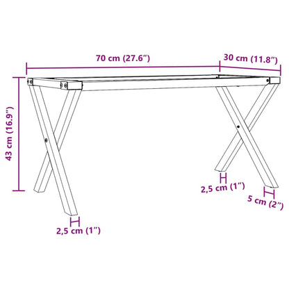 Steel X-Frame Coffee Table Legs 70x30x43 cm - Sleek Modern Design