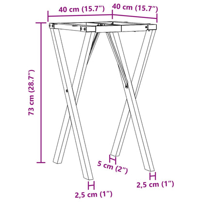 Steel X-Frame Dining Table Legs, 40x40x73 cm, Sturdy & Stylish