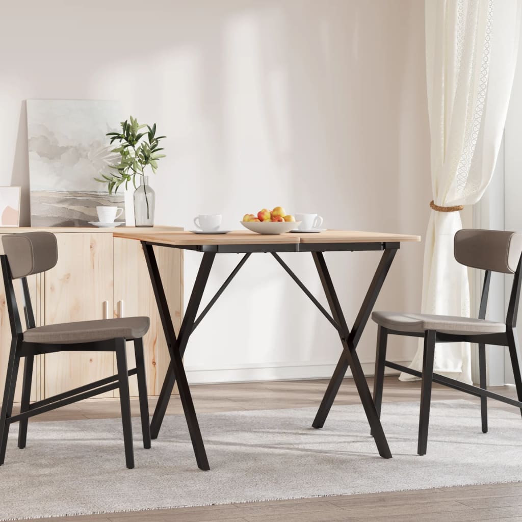 Steel X-Frame Dining Table Legs, 70x70x73 cm - Durable Design