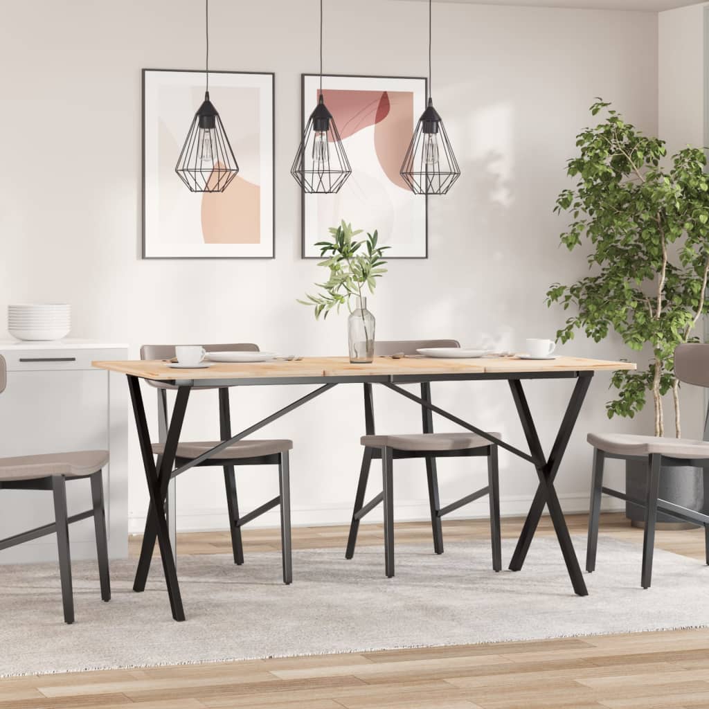 Steel X-Frame Dining Table Legs - 120x60x73 cm