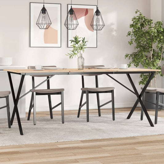 Steel X-Frame Dining Table Legs 160x80x73 cm - Durable Support