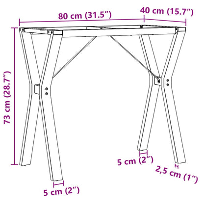 Steel Y-Frame Dining Table Legs, 80x40x73 cm – Durable Support