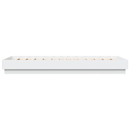 Sleek White LED Bed Frame - 100x200 cm, No Mattress Included