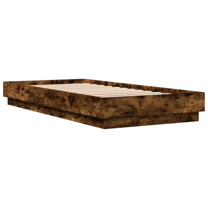 Smoked Oak LED Bed Frame 90x200 cm - No Mattress Included