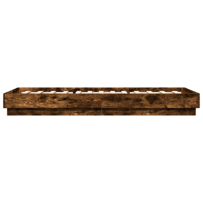 Smoked Oak LED Bed Frame 90x200 cm - No Mattress Included