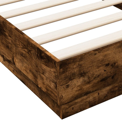 Smoked Oak LED Bed Frame 90x200 cm - No Mattress Included