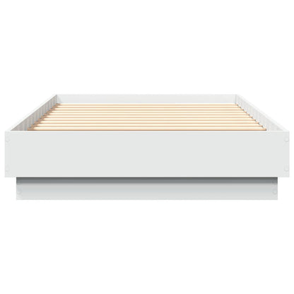 White LED Bed Frame 90x190 cm Single Without Mattress - Modern Design
