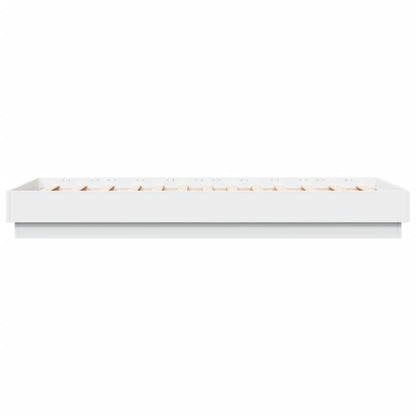 White LED Bed Frame 90x190 cm Single Without Mattress - Modern Design