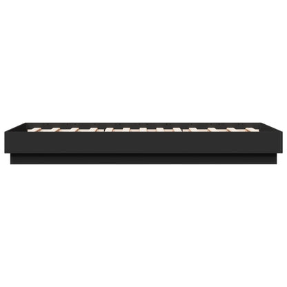 Black Metal Bed Frame with LED Lights - Small Single 75x190 cm