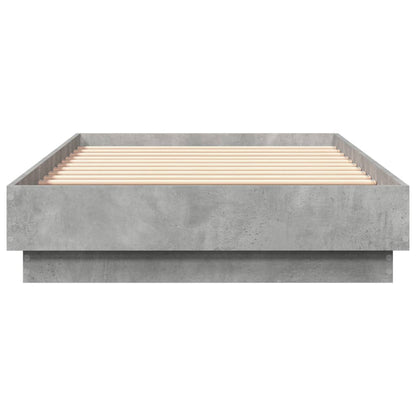 Concrete Grey LED Bed Frame 75x190 cm Small Single - No Mattress