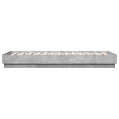 Concrete Grey LED Bed Frame 75x190 cm Small Single - No Mattress
