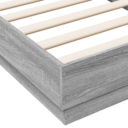 Grey Sonoma Small Single Bed Frame 75x190cm with LED Lights
