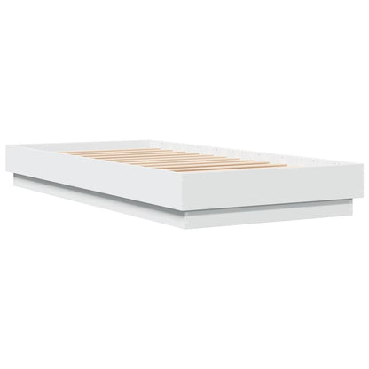 White Engineered Wood Bed Frame 100x200 cm (No Mattress)