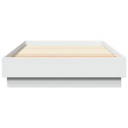 White Engineered Wood Bed Frame 100x200 cm (No Mattress)