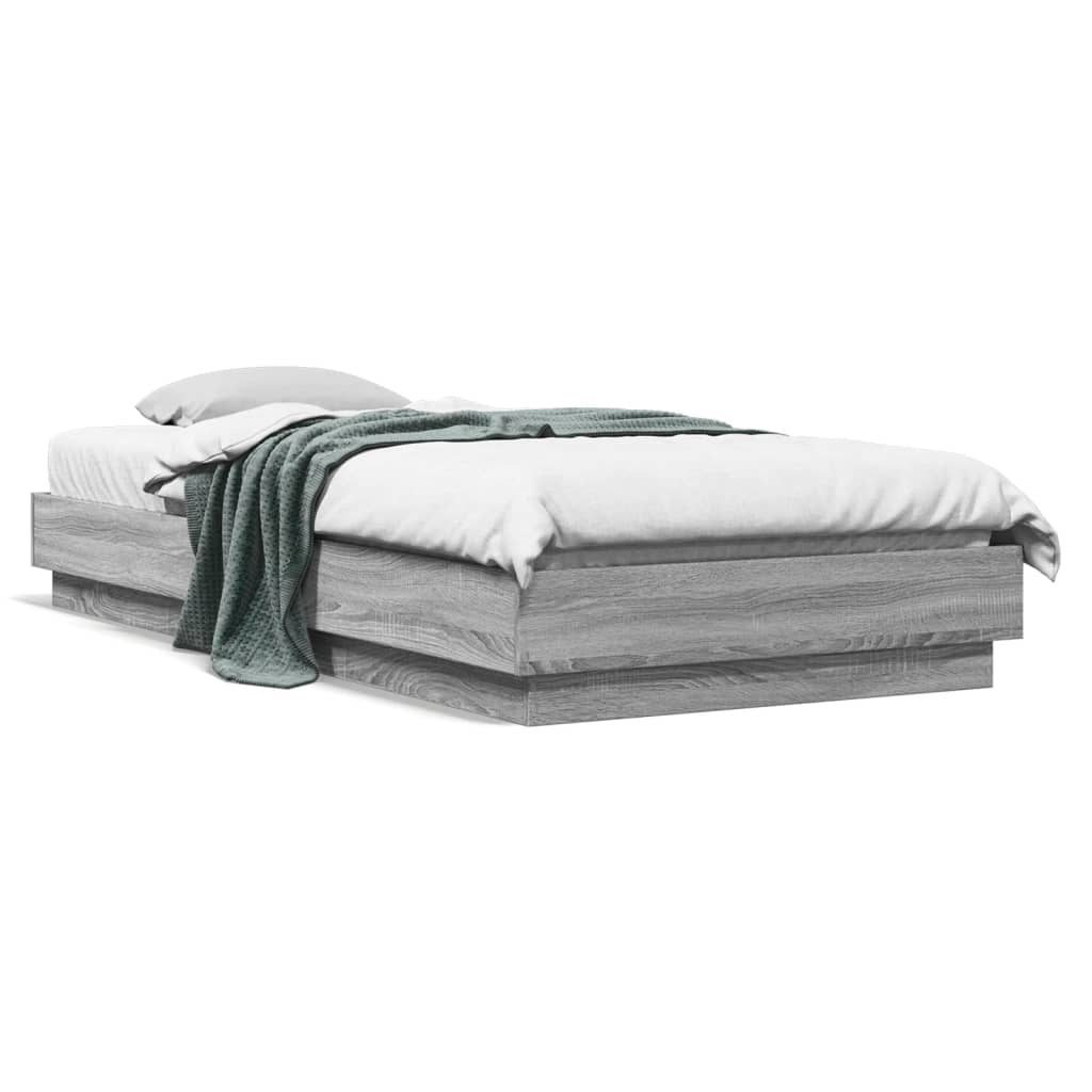 Grey Sonoma Engineered Wood Bed Frame 100x200 cm - No Mattress