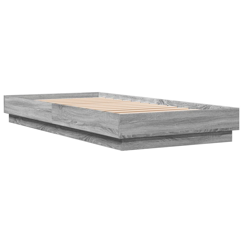Grey Sonoma Engineered Wood Bed Frame 100x200 cm - No Mattress