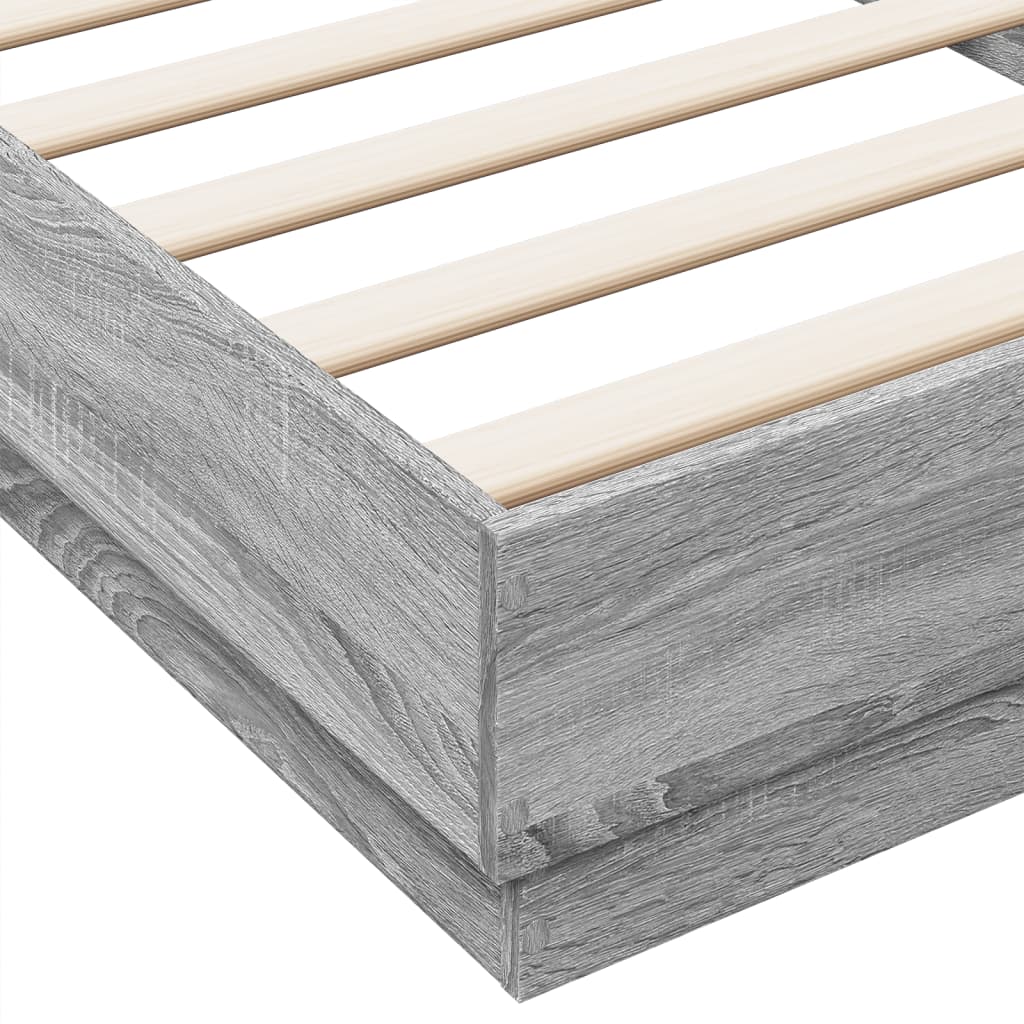 Grey Sonoma Engineered Wood Bed Frame 100x200 cm - No Mattress