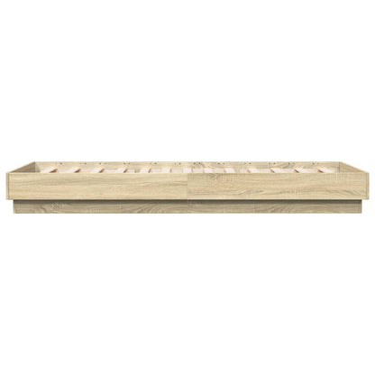 Sonoma Oak Bed Frame 90x200 cm - Engineered Wood, No Mattress