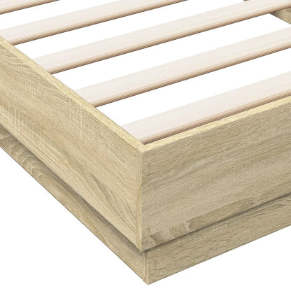 Sonoma Oak Bed Frame 90x200 cm - Engineered Wood, No Mattress