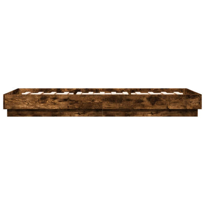 Smoked Oak Engineered Wood Bed Frame 90x200 cm - Mattress Not Included