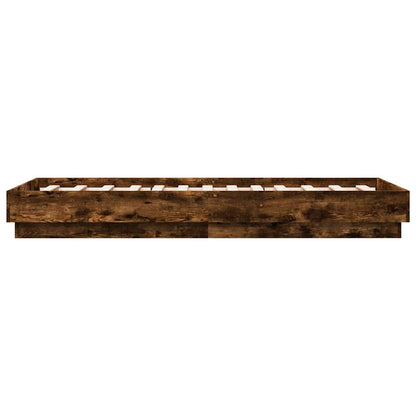 Single Bed Frame 90x190 cm, Smoked Oak Engineered Wood